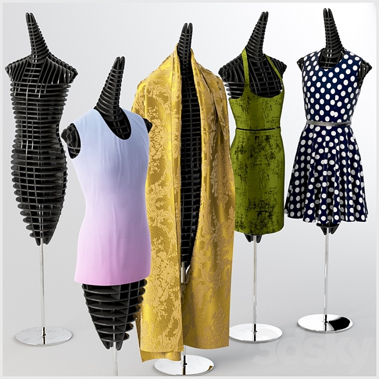 Mannequins with clothes 3DS Max - thumbnail 1