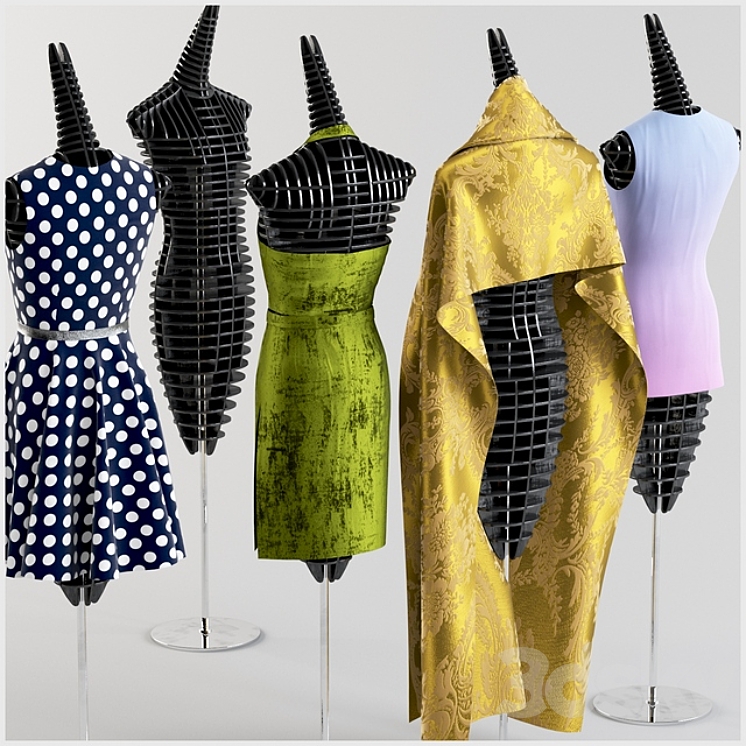 Mannequins with clothes 3DS Max - thumbnail 2