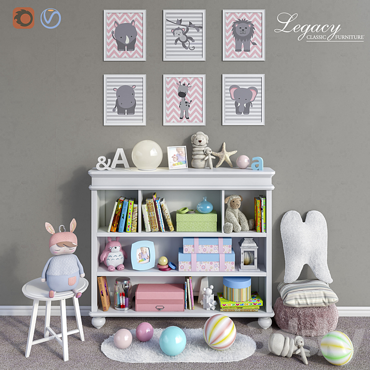 Legacy Classic furniture accessories decor and toys set 1 3DS Max - thumbnail 1
