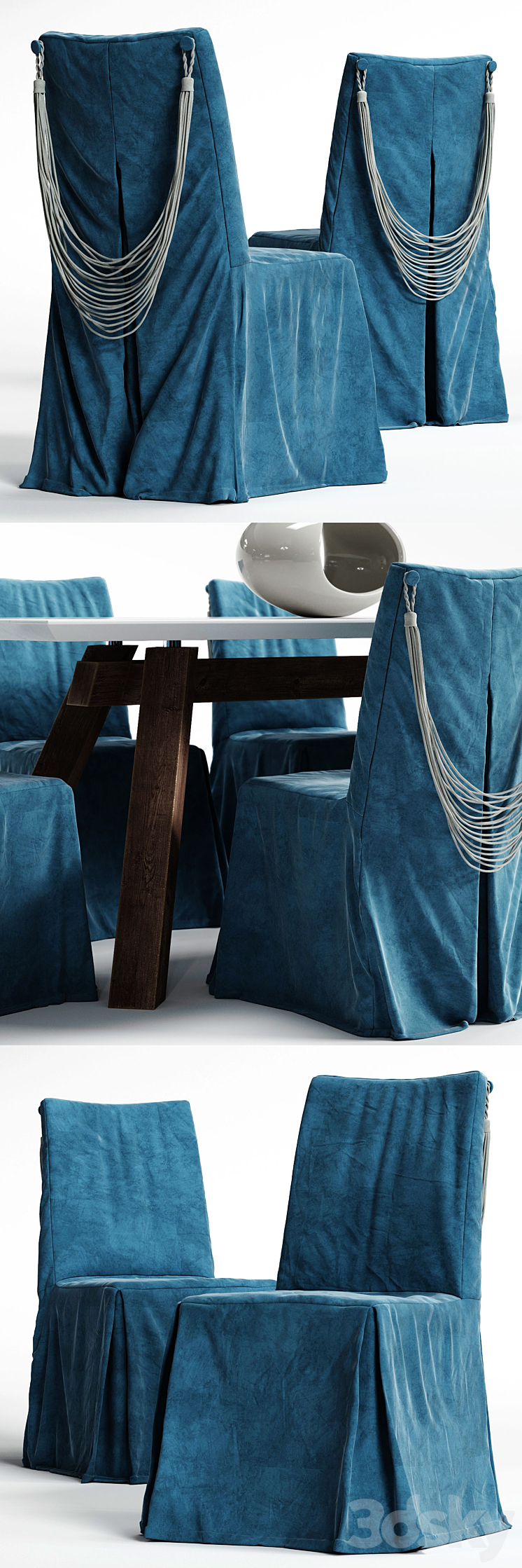 Corte ZARI Chair and SOHO Table 3D Model