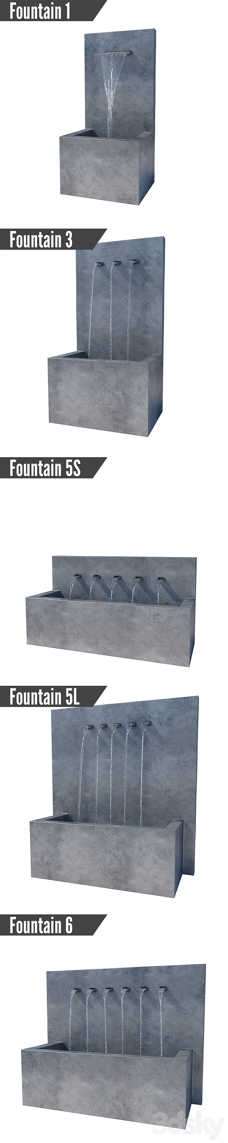 Restoration Hardware Weathered Zinc Fountains 3D Model