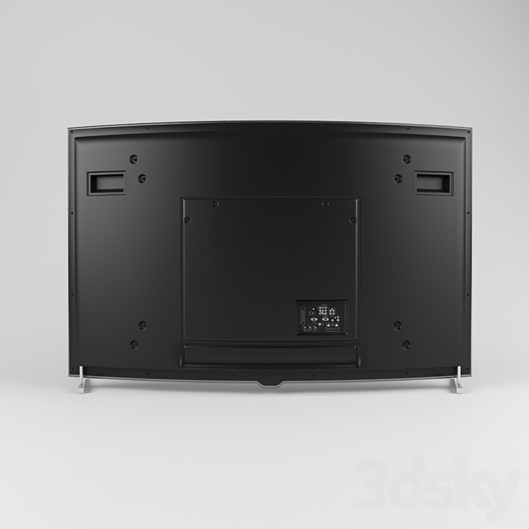 A huge TV with a curved screen 2500x1500 3D Model