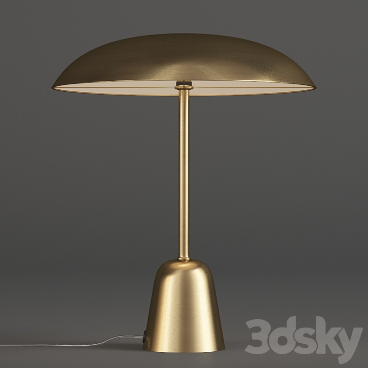 John Lewis LED Table Lamp Satin Brass 3DS Max - thumbnail 1