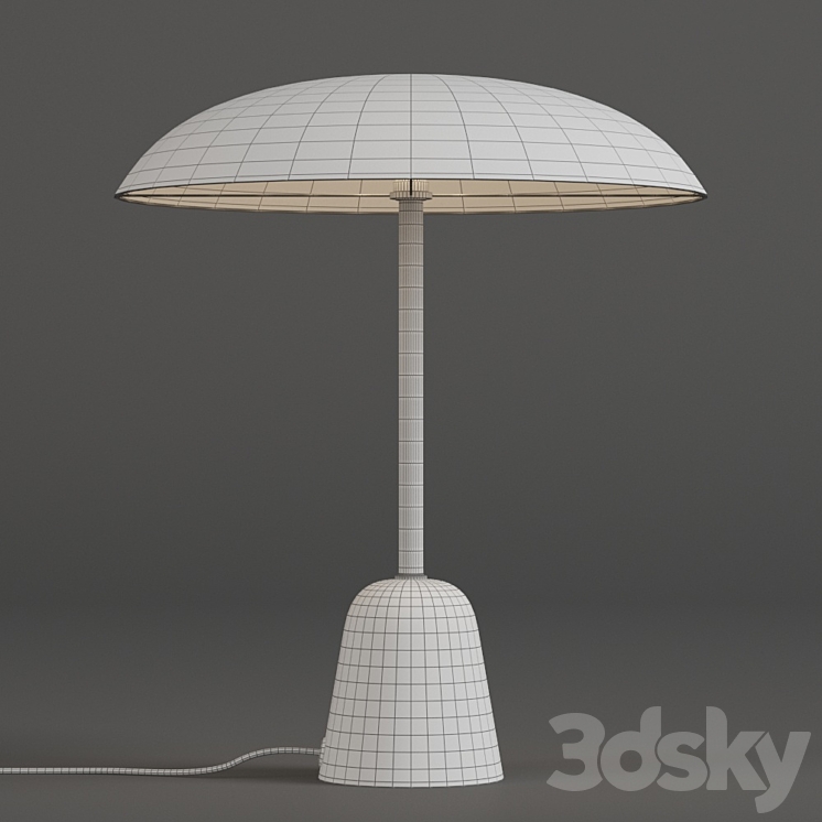 John Lewis LED Table Lamp Satin Brass 3DS Max - thumbnail 2