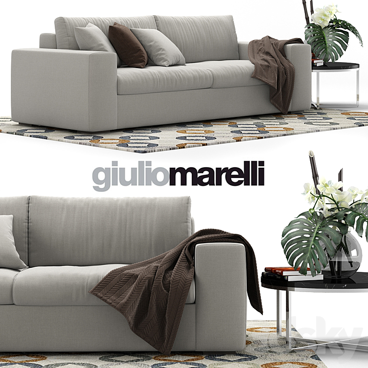 sofa Epika Giulio Marelli 3DS Max - thumbnail 1