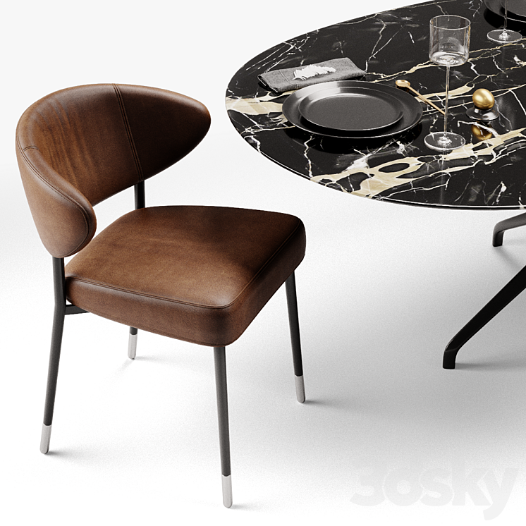 Minotti Mills and Claydon table 3D Model