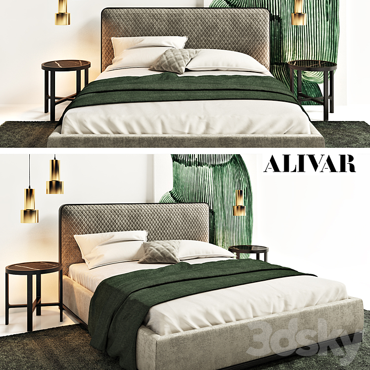 BALI bed by ALIVAR 3DS Max - thumbnail 1