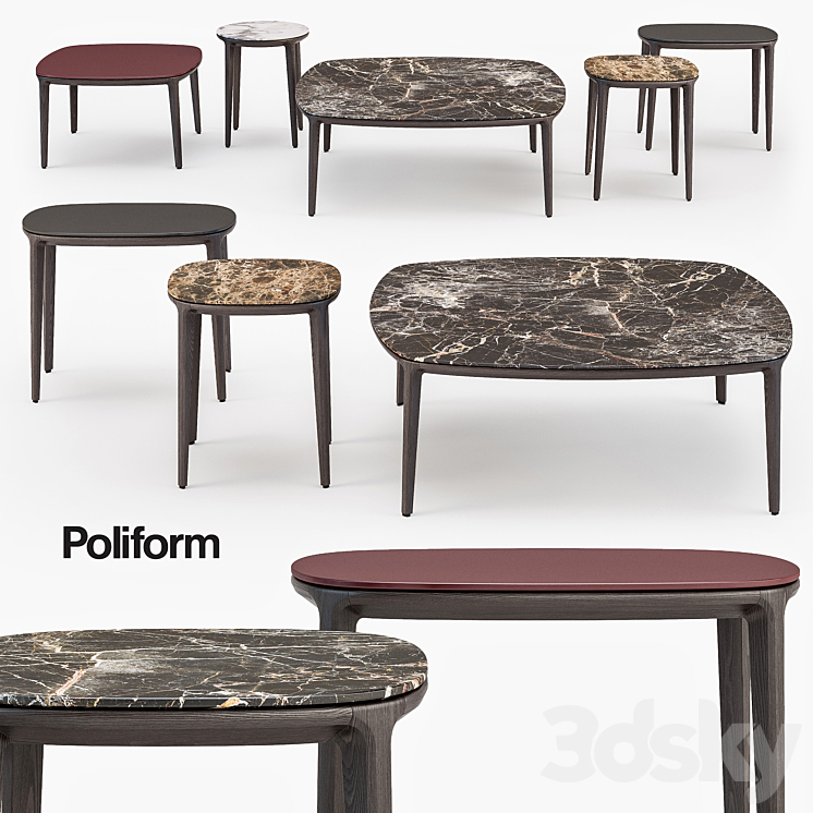Henry coffee tables set 3DS Max - thumbnail 1