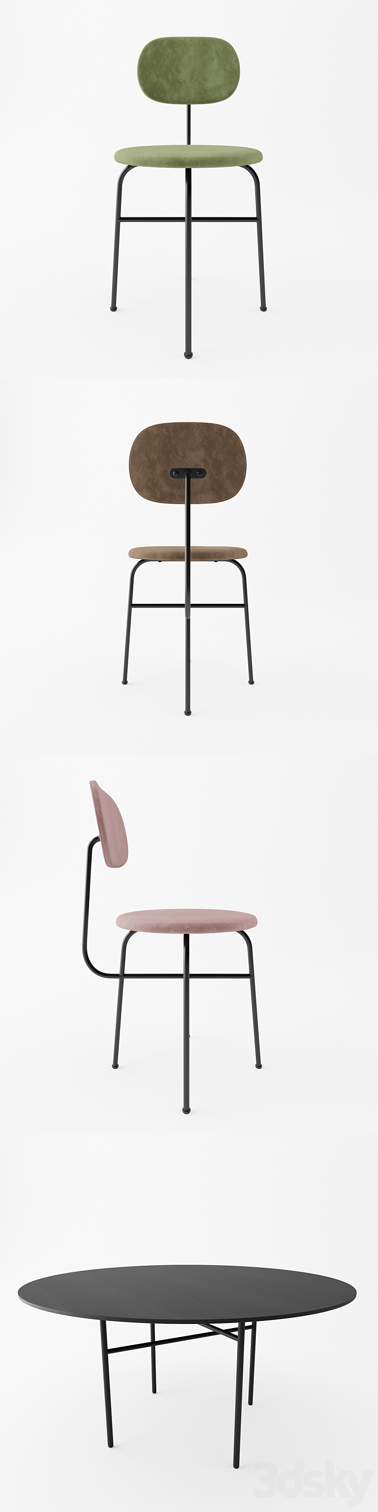 Afteroom Plus Chair + Snaregade Tables By MENU 3D Model