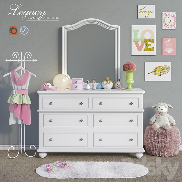 Furniture Legacy Classic accessories decor and toys set 5 3DS Max - thumbnail 1