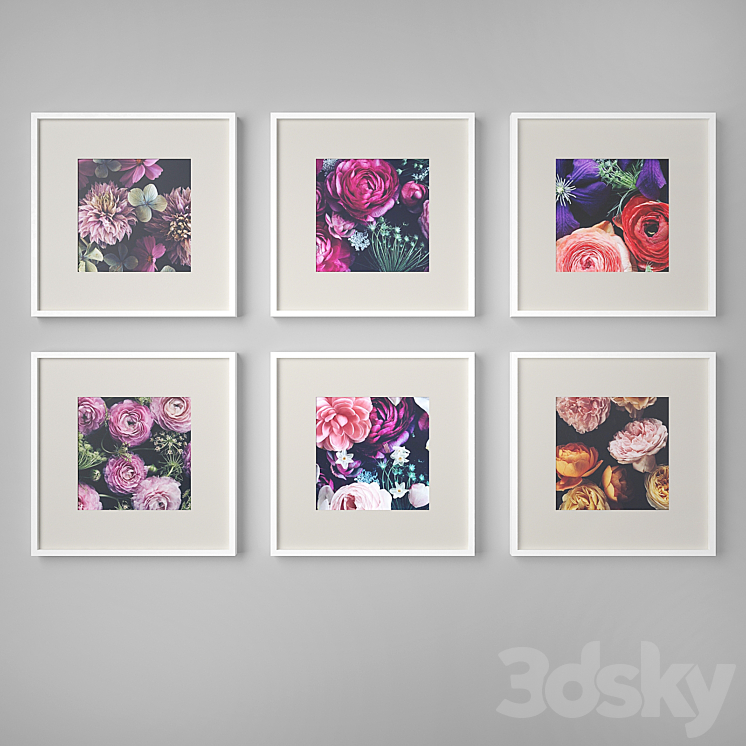 Set of paintings 20（model:1410243_Square_Vray）