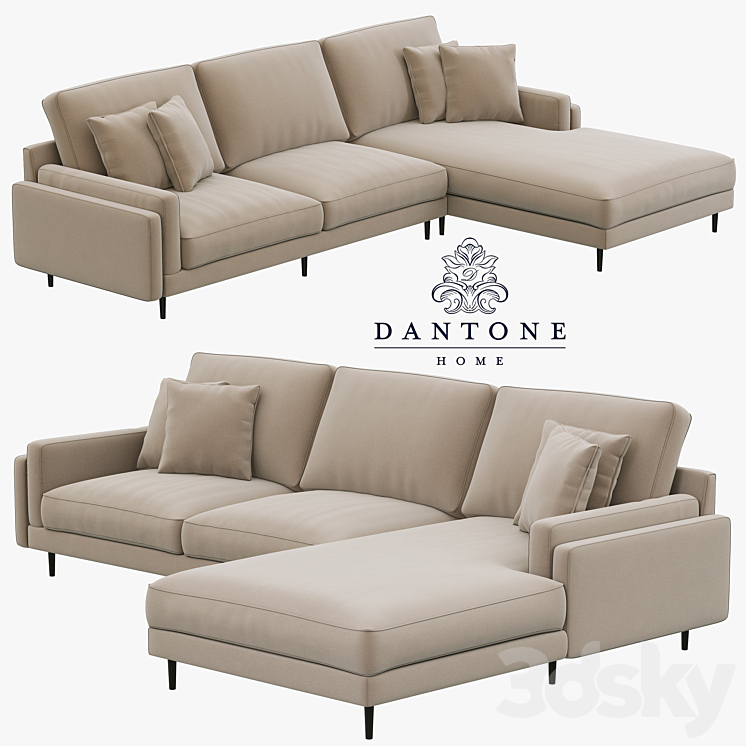 Dantone Home Sofa Portry Modular Two-Section 3DS Max - thumbnail 1