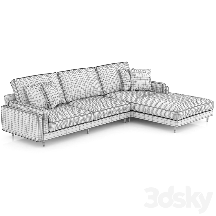 Dantone Home Sofa Portry Modular Two-Section 3DS Max - thumbnail 2