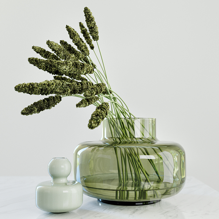 Modern grass arrangement in a vase 3DS Max - thumbnail 1