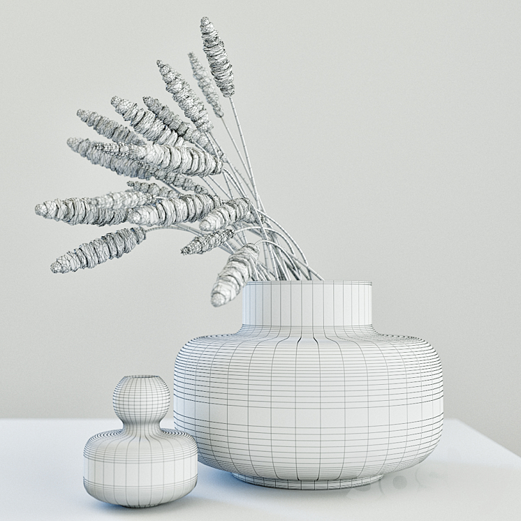 Modern grass arrangement in a vase 3DS Max - thumbnail 2