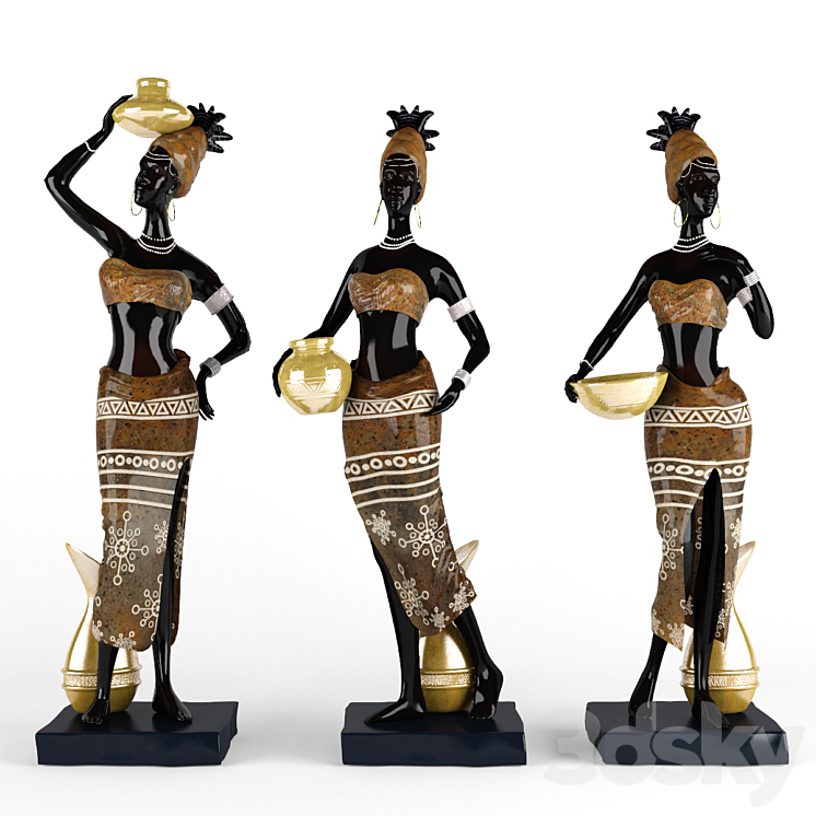 African women stouts 3DS Max Model - thumbnail 1