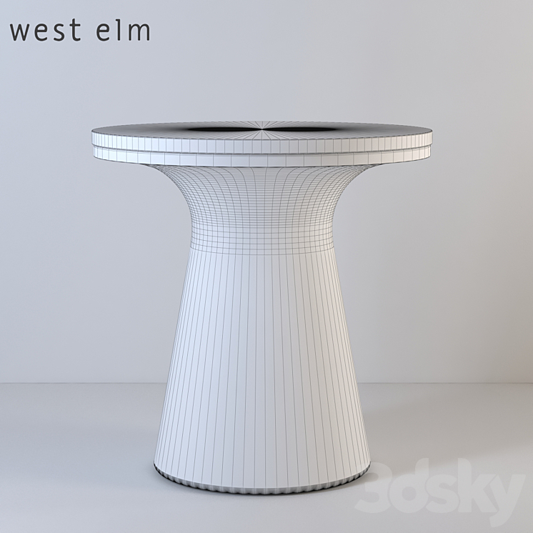Marble Topped Pedestal Side Table 3DS Max - thumbnail 2