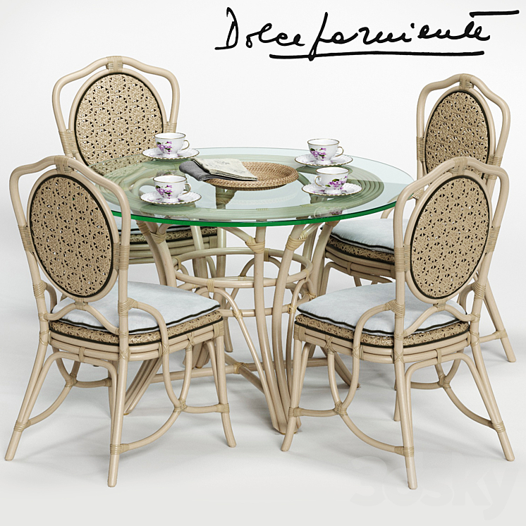 Dolcefarniente DAISY Chair and IRENE Table 3DS Max - thumbnail 1
