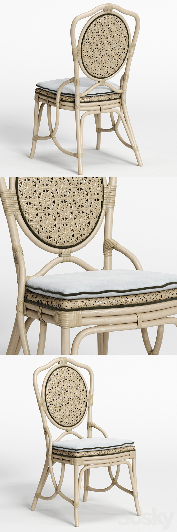 Dolcefarniente DAISY Chair and IRENE Table 3DS Max - thumbnail 2