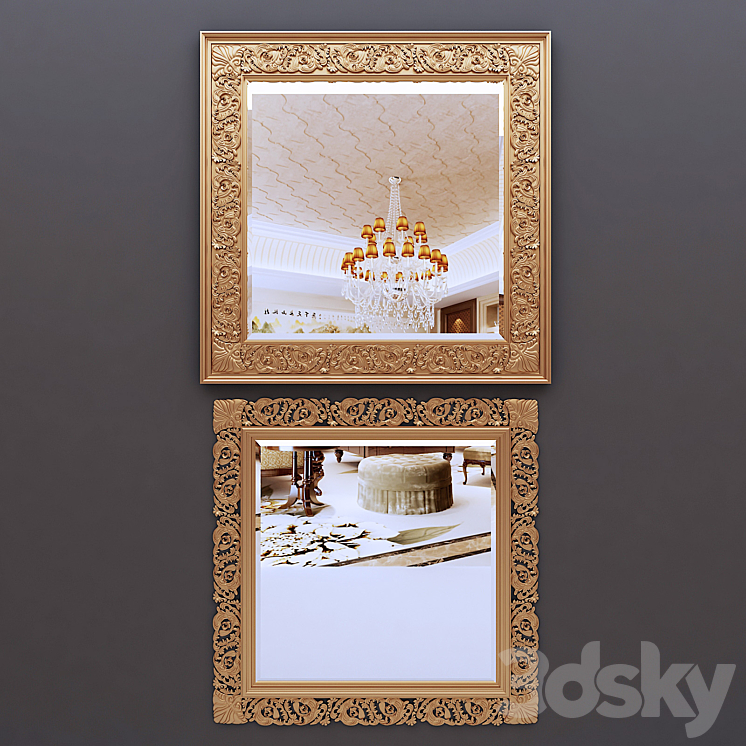 classic frame mirror_（model:1447519）