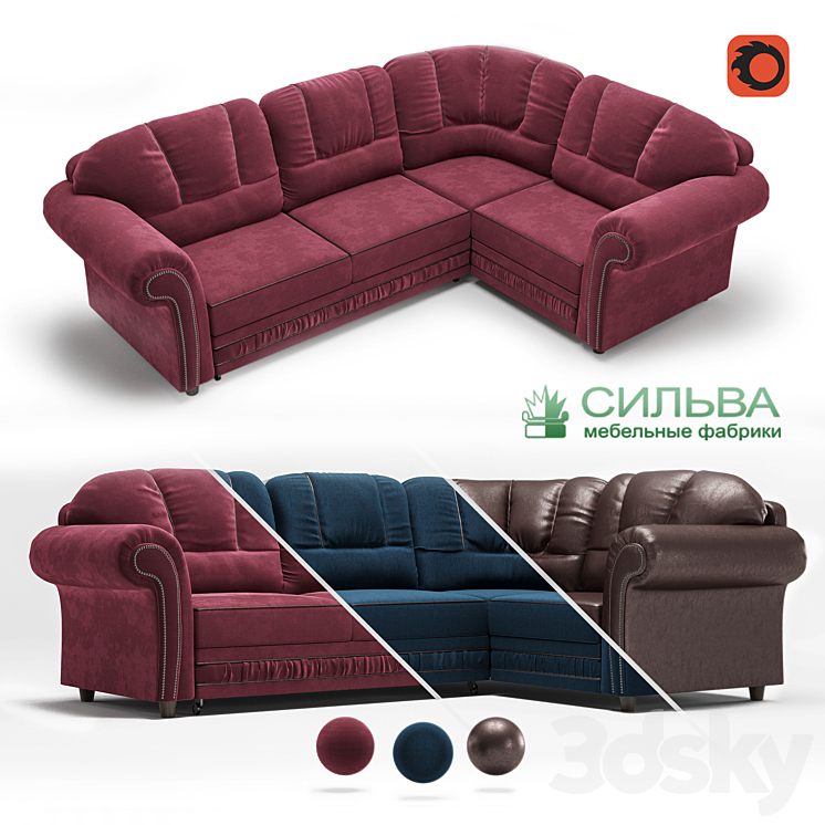 “Corner sofa “”Sofia”” from the MF Silva” 3DS Max - thumbnail 1