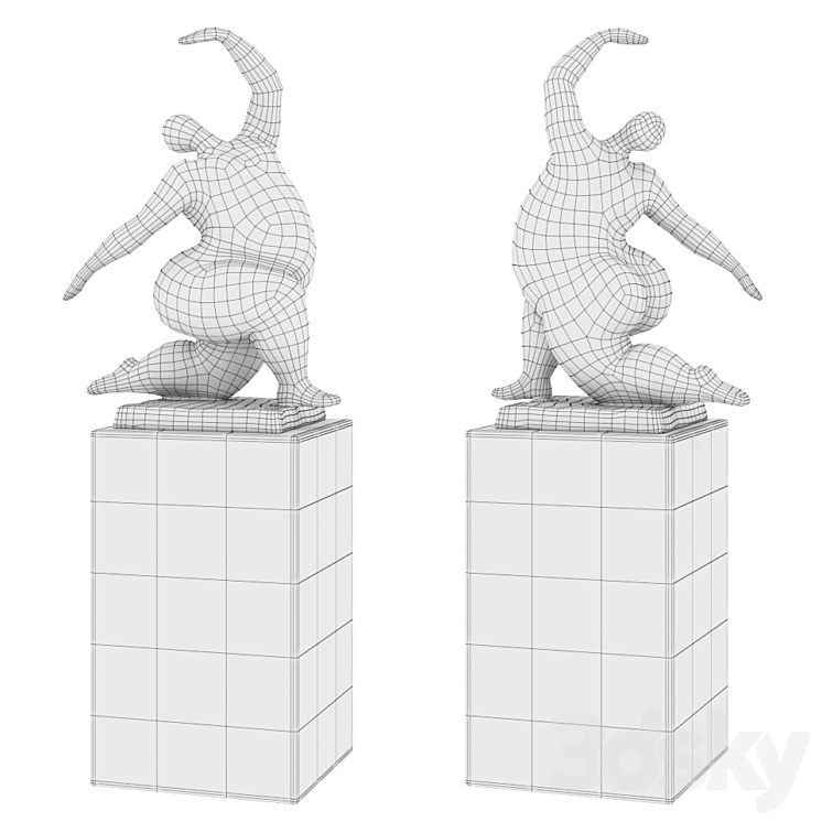 Fat Lady Statue 3DS Max - thumbnail 2