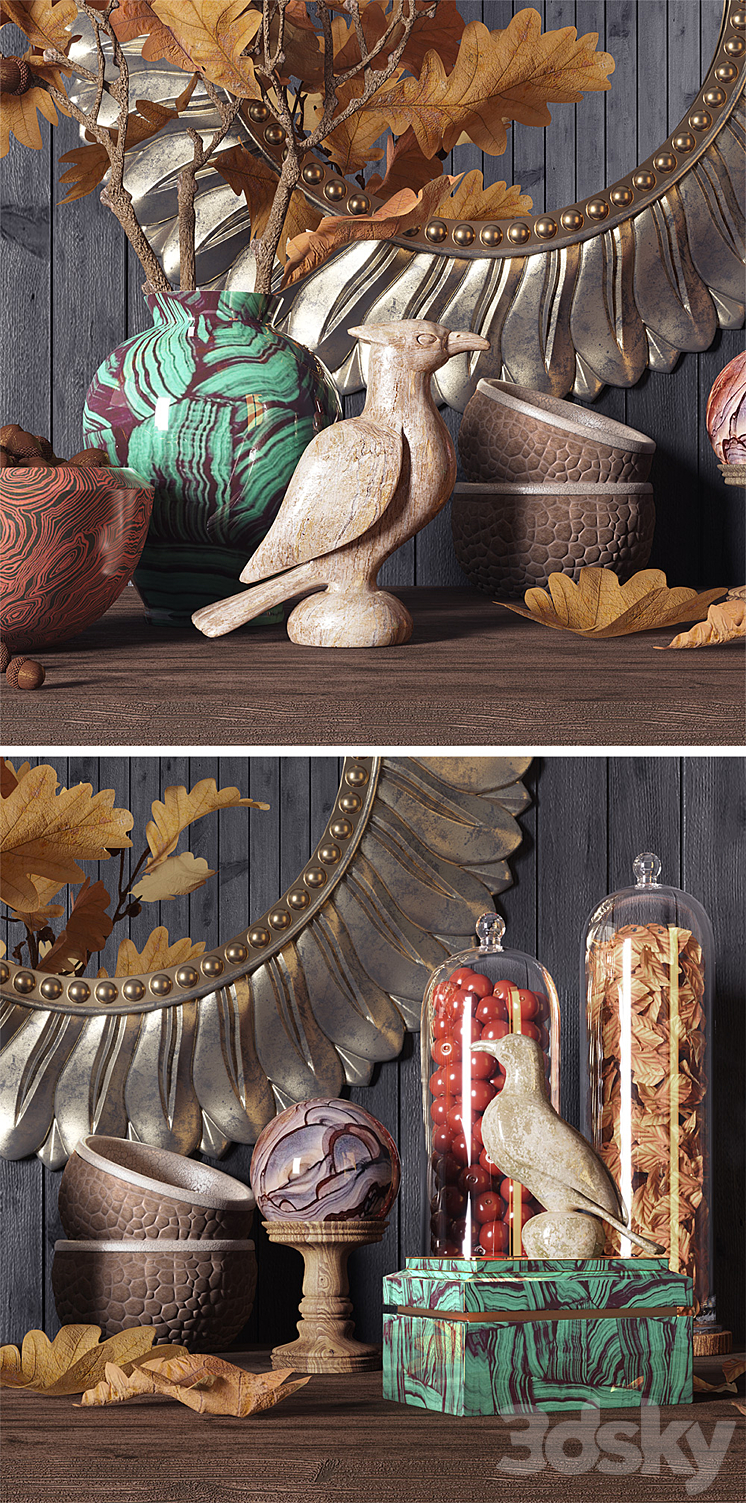 Autmn decorative set 3D Model