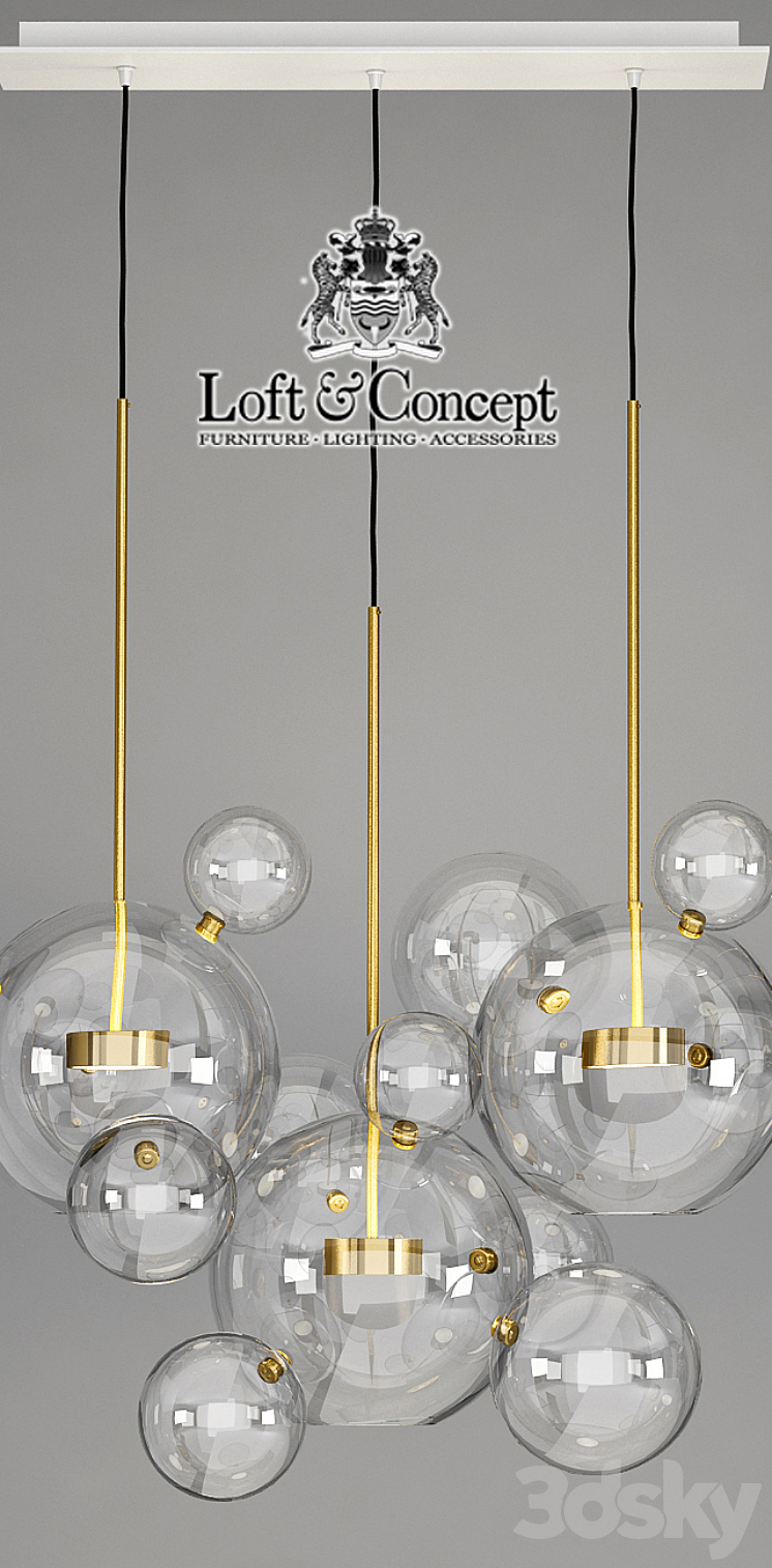 Suspension light Giopato & Coombes Bolle BLS 14L Chandelier 3DS Max - thumbnail 2