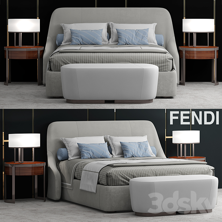 Bed Fendi Casa Audrey Bed 3DS Max - thumbnail 1