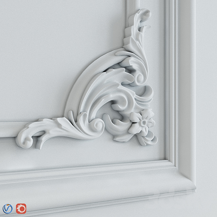 Stucco molding for walls 1 3DS Max - thumbnail 2