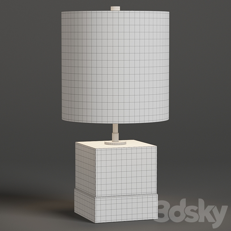 Rockport Marble and Brass Square Accent Table Lamp 3D Model