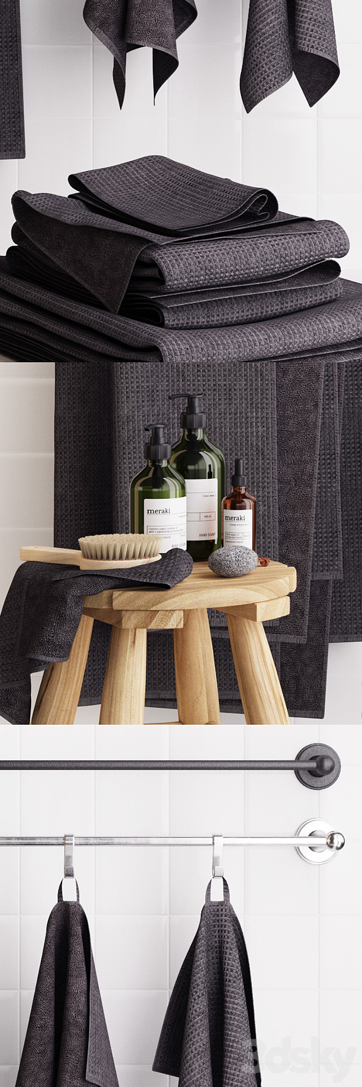 Zara Rustic Bathroom Set - Bathroom accessories - 3D model