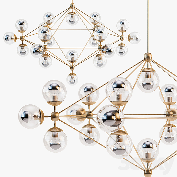 Roll & Hill Modo 6 sided chandelier 3D Model
