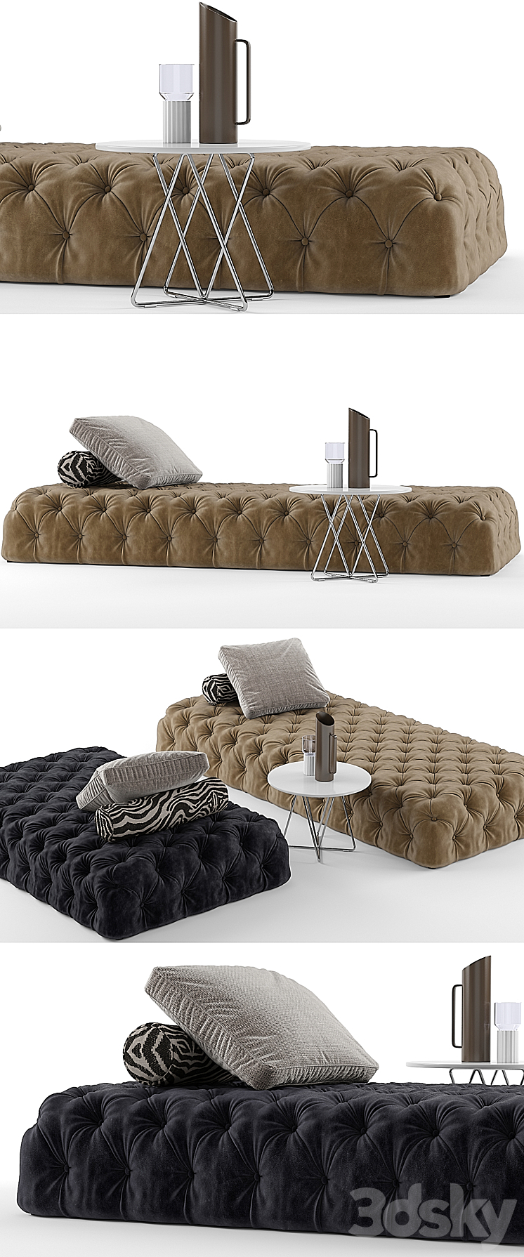 Desiree rollking sofa set 3D Model Free