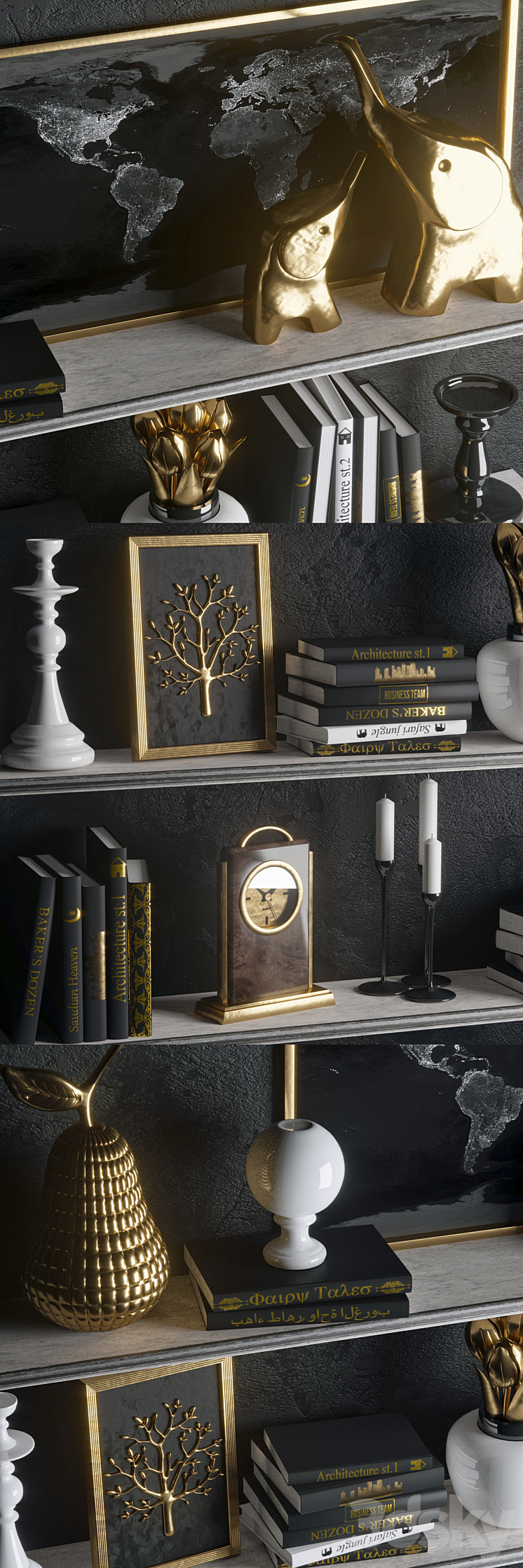 Strict in gold (decor) 3D Model