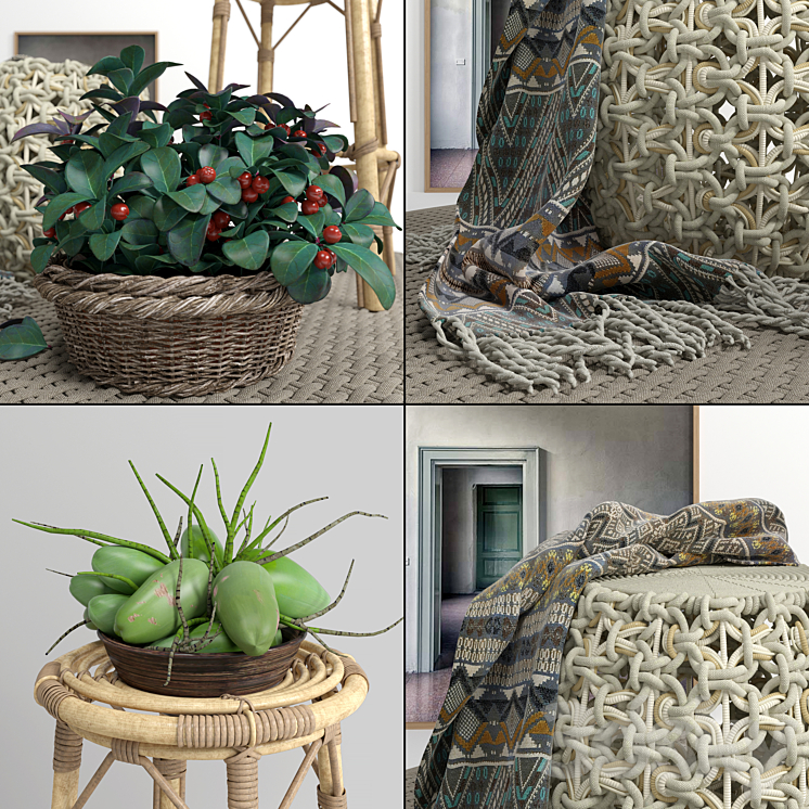 Palecek_Ottoman set 3D Model