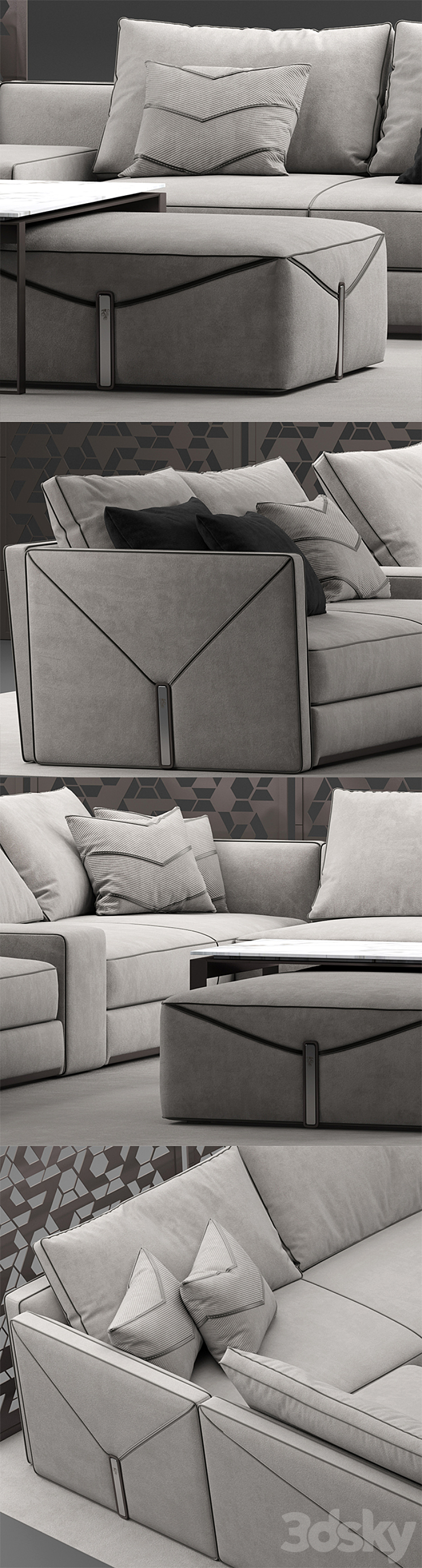 Divan visionnaire Bastian 3D Model