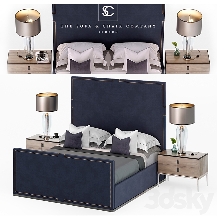 Bed – HOLLAND The Sofa & Chair Company Luxury bed 3DS Max - thumbnail 1