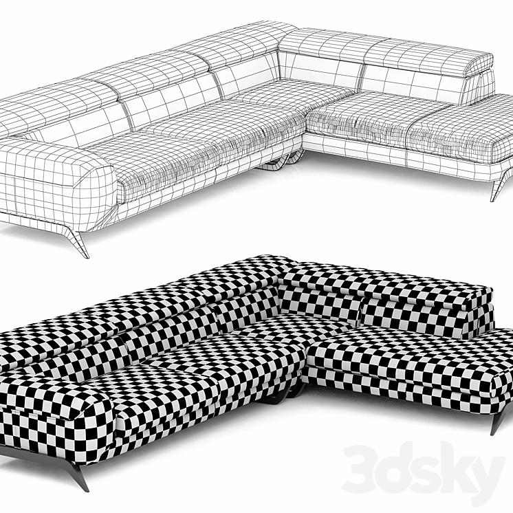 Roche Bobois CINEPHILE CORNER COMPOSITION 3D Model