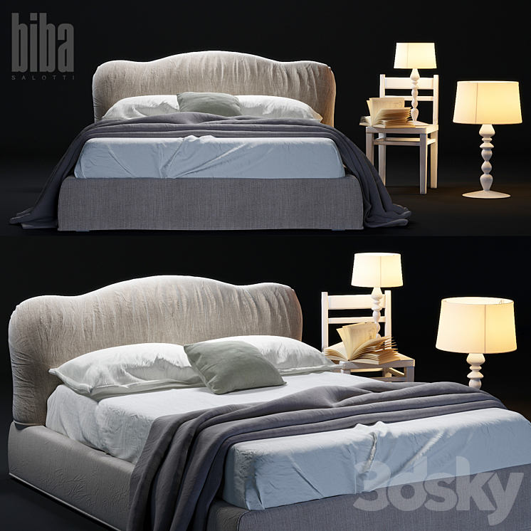 Bed HOLLIS (Biba Salotti) 3DS Max - thumbnail 2