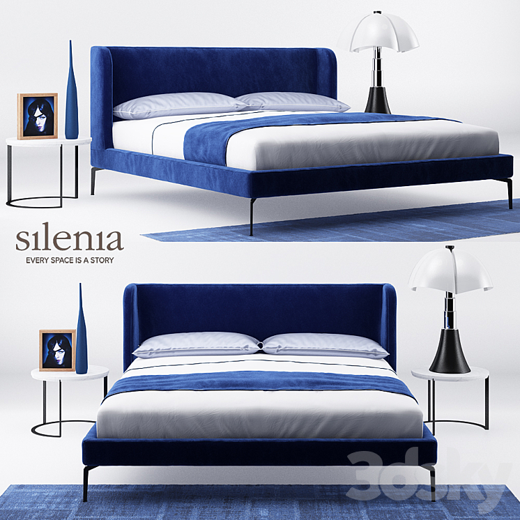 Neocon bed and Zero marble table – Silenia 3DS Max - thumbnail 1