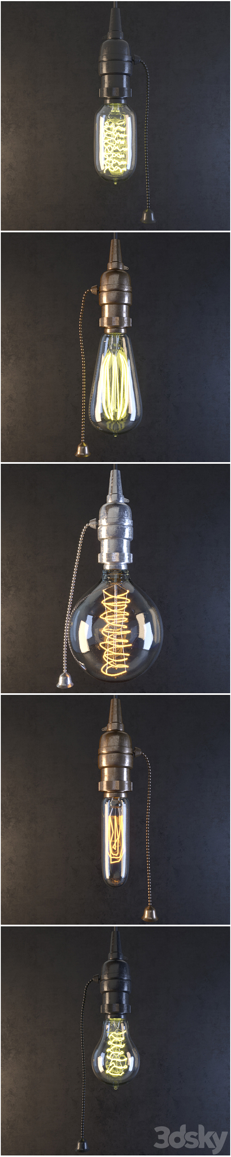 Lamp Edison Set 2 3D Model