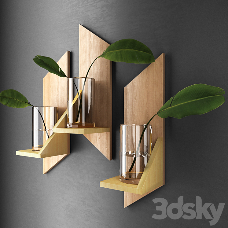 Decorative shelves with sheets 3DS Max - thumbnail 1