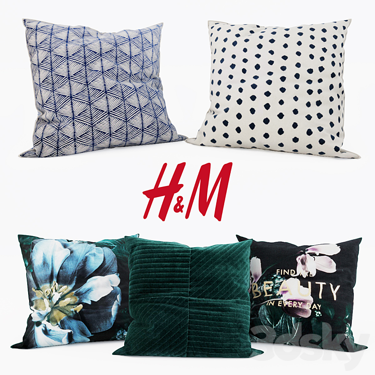 H & M Home – Decorative Pillows set 12 3DS Max - thumbnail 1