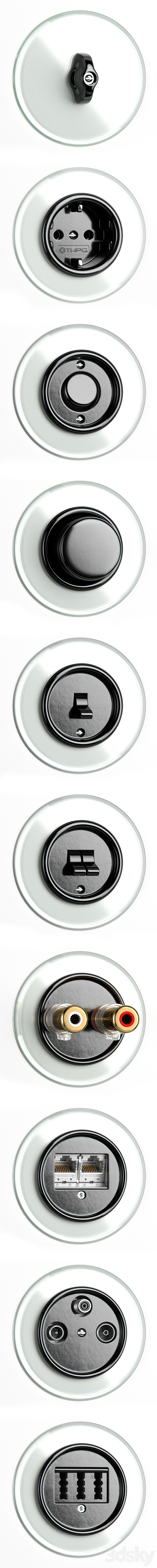 Switches and sockets THPG Bakelite Glass Covering 3D Model