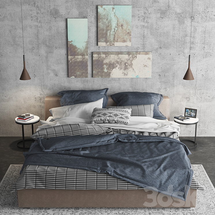 Meridiani Louis bed 3DS Max - thumbnail 1