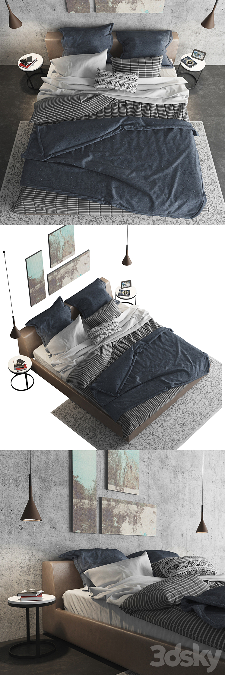 Meridiani Louis bed 3DS Max - thumbnail 2