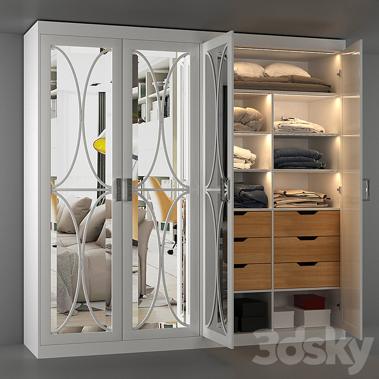Wardrobe with filling 3DS Max - thumbnail 1