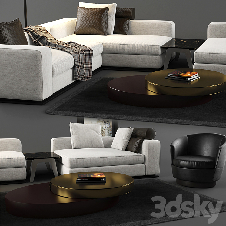 Minotti set 01 3D Model