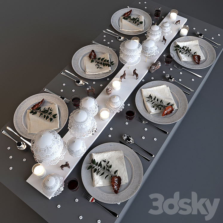New Year Serving Deer 3DS Max - thumbnail 1